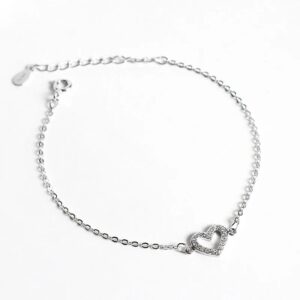 Lắc tay bạc nữ đính đá CZ hình trái tim Lani LILI_926369