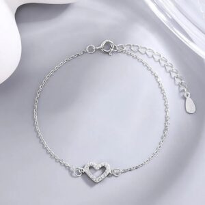 Thiết kế của Lắc tay bạc nữ đính đá CZ hình trái tim Lani